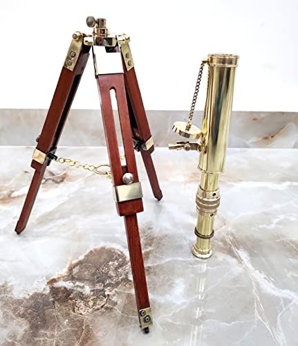 Vimal Nautical Brass Telescope with Wooden Tripod Stand