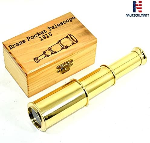 Full Brass Spyglass Telescope 6 Inch Vintage Style