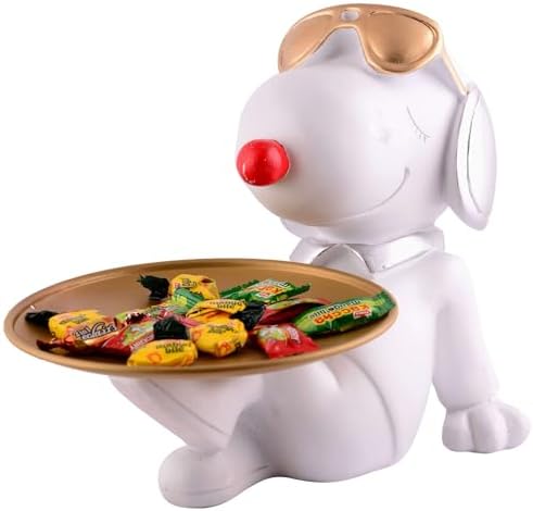 White Resin Dog Statue Home Decor Showpiece 8 Inches