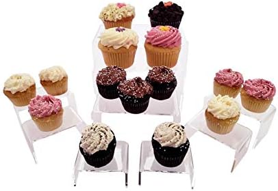 3 Piece Clear Acrylic Jewelry Display Riser Set for Home Dcor