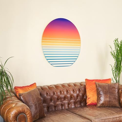 NEODECO Sunset on Sea Metal Wall Art - Large 3D Sculpture