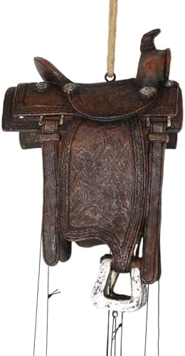 Ebros Gift Farm Country Rustic Horse Saddle Wind Chime