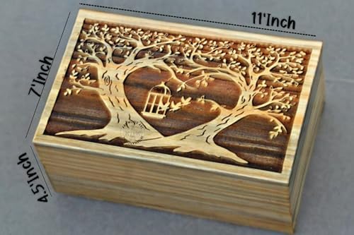 Life of Tree Urn for Human Ashes - Handmade Wood