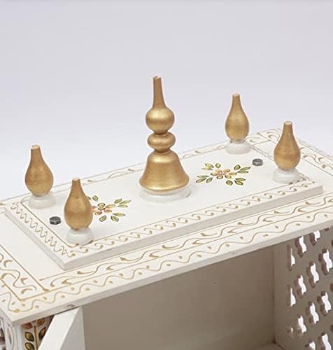 TAM Creatio Small Wooden Pooja Mandir Wall Hanging Decor for Home in USA