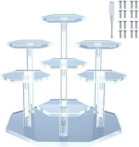 7-Tier Clear Acrylic Display Stand for Jewelry and Collectibles