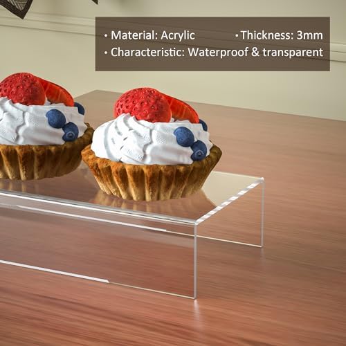 Clear Riser Display Shelf 3pcs Acrylic Storage Organizer for Figures Bags Shoes