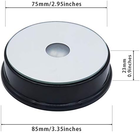 LED Black Display Base with White Light Stand - 3 AAA Battery Powered Pedestal