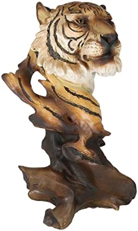 Ebros Gift Faux Wood Bengal Tiger Bust Statue 11 Inch Tall Decorative Figurine