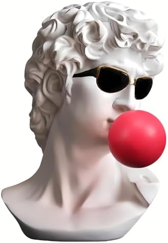 Blowing Bubbles David Statue Greek Head Resin Sculpture