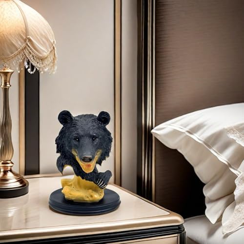 Black Bear Head Statue Figurine Home Decor