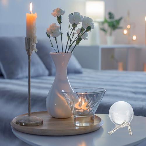 Uxcell Metal Crystal Ball Display Stand 22 Inch White