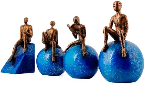 Heritage Handicraft Resin Man Sitting Ball Figurine Set of 4