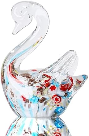Yao Yuan Handmade Multicolor Glass Swan Figurine
