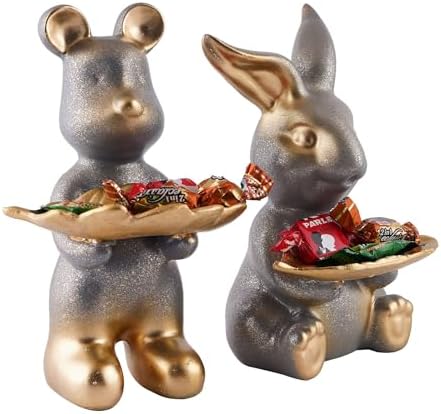 Iconic E Craft Set of Two Decorative Rabbit Statues