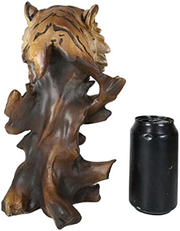Ebros Gift Faux Wood Bengal Tiger Bust Statue 11 Inch Tall Decorative Figurine