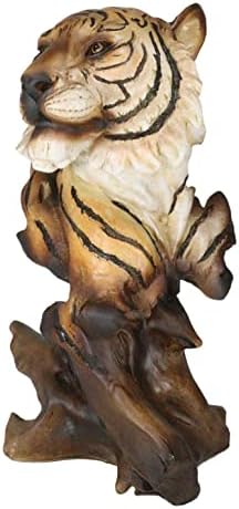 Ebros Gift Faux Wood Bengal Tiger Bust Statue 11 Inch Tall Decorative Figurine