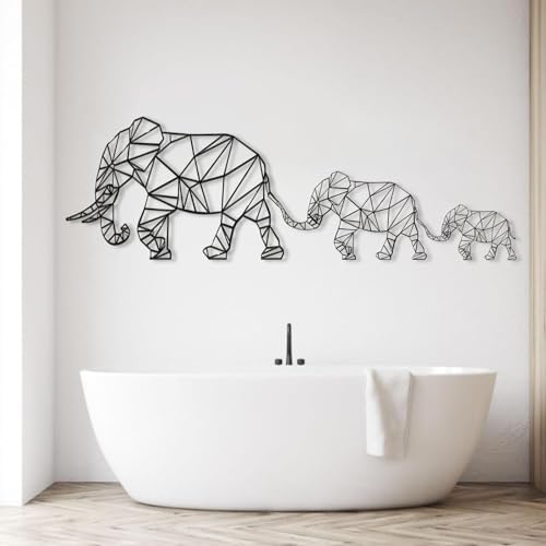 Cadeali Elephant Metal Wall Art - 30 W x 10 H