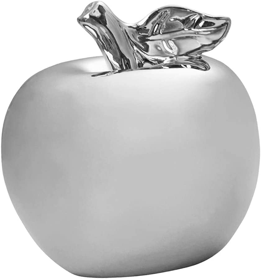 Ceramic Apple Ornament Silver Figurine Home Decor