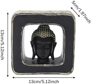 Fenteer Buddha Head Statue Resin Decor Figurine