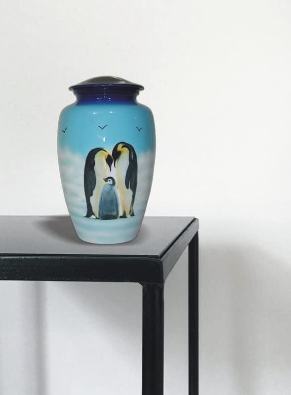 S H Metals Cremation Urns for Human Ashes - Penguins Decorative Urns