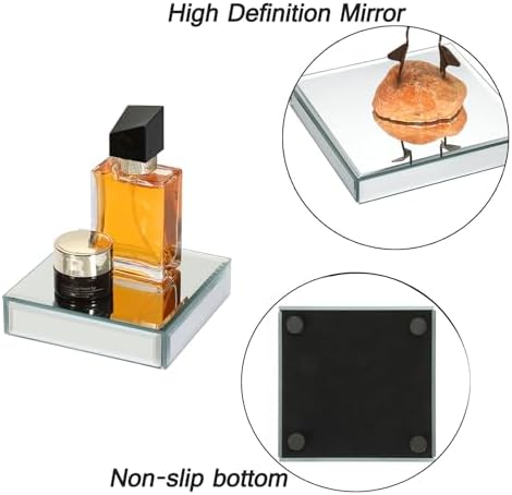 Hipiwe 2 Pack Square Mirror Display Risers Stand