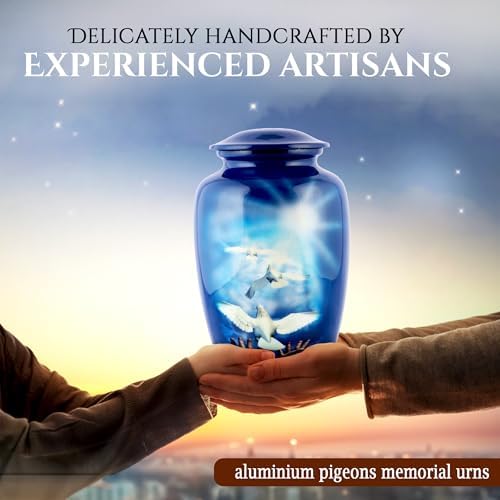 Blue Hummingbird Decorative Urn for Human Ashes Large
