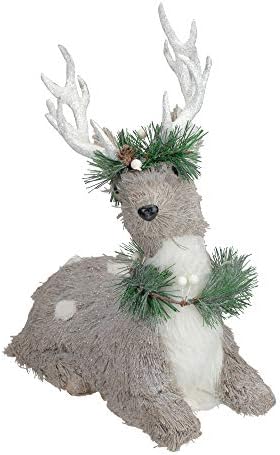 Northlight Gray Sisal Reindeer Christmas Figurine
