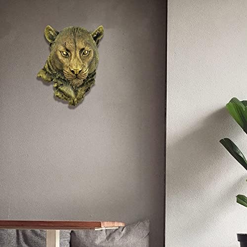 Leopard Head Wall Decor Durable Resin Sculpture for Home Living Room Bedroom Kitchen Decor