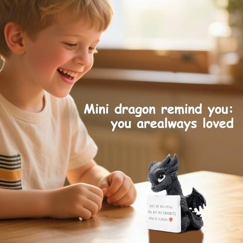 Dragon Figurine - Fantasy Decor Statue with Message Sticker