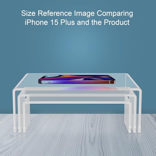 6PCS Acrylic Display Risers 3 Sizes Clear Stand