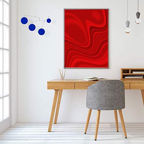 Atomic Mobile - Navy Blue Hanging Kinetic Art Mobile - Mid Century Modern Design