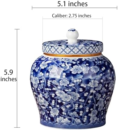 Ceramic Urn with Secure Lid and Beautiful Floral Design