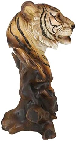 Ebros Gift Faux Wood Bengal Tiger Bust Statue 11 Inch Tall Decorative Figurine