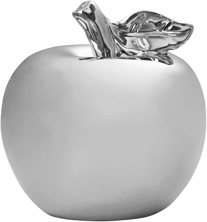 Ceramic Apple Ornament Silver Figurine Home Decor