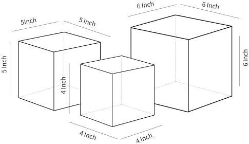 Sets of 3 Acrylic Display Risers with Hollow Bottoms