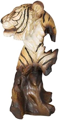 Ebros Gift Faux Wood Bengal Tiger Bust Statue 11 Inch Tall Decorative Figurine
