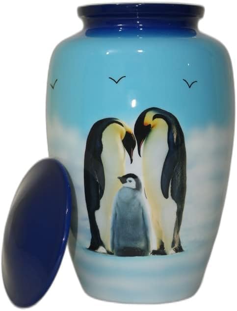 S H Metals Cremation Urns for Human Ashes - Penguins Decorative Urns
