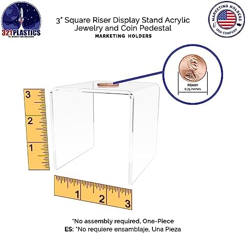 Clear Acrylic Riser Display Table 3 Inch Square for Merchandise