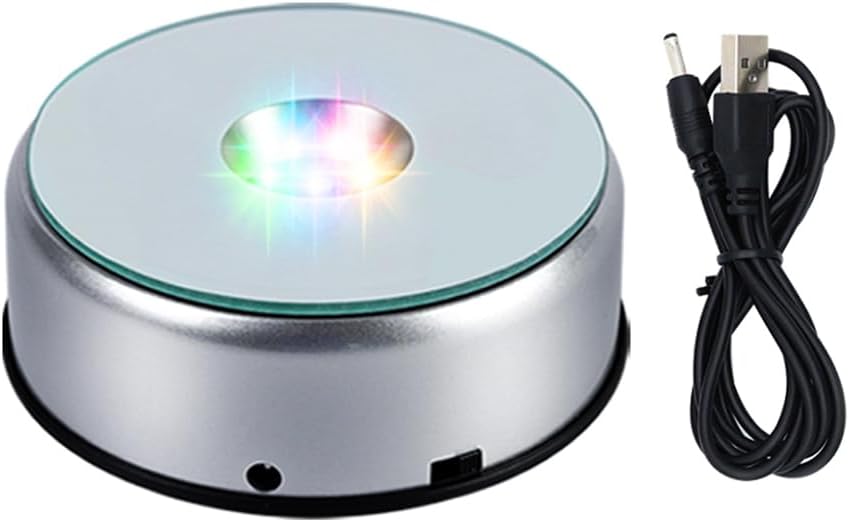 Colorful Cup Display Turner Spinner Light Stand with USB Power