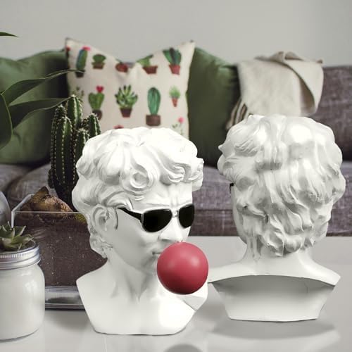 Blowing Bubbles David Statue Greek Head Resin Sculpture