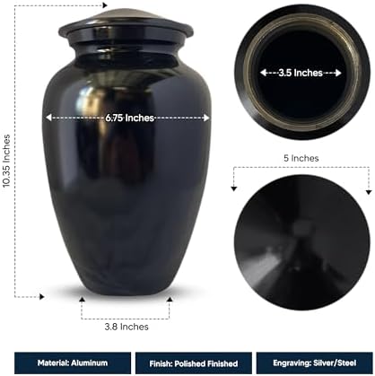 Personalized Gaming Cremation Urn with Custom Name and Date Black 200 Lbs Capacity