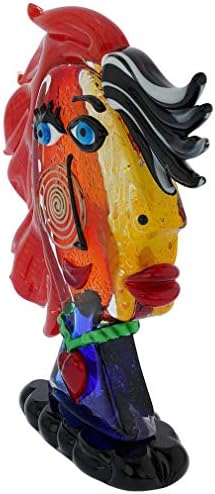 GlassOfVenice Murano Glass Picasso Head of a Woman with Red Hair 1