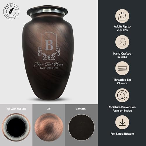 Custom Large Adult Cremation Urn - Personalized Name and Headstone Shape 200 Cubic Inch