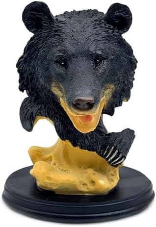 Black Bear Head Statue Figurine Home Decor