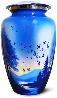 Artsymade Heaven Scenery Cremation Urn - Blue 200 Cubic Inches