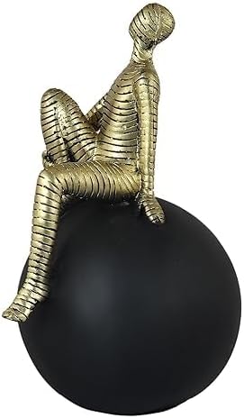 Thinking Lady on Ball Showpiece Multicolor 9 Inches