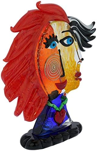 GlassOfVenice Murano Glass Picasso Head of a Woman with Red Hair 1