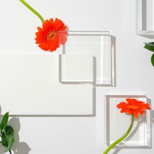 Uxcell 2pcs Acrylic Cylinder Display Blocks 30x60mm Clear Jewelry Stand Base for Rings and Cosmetics