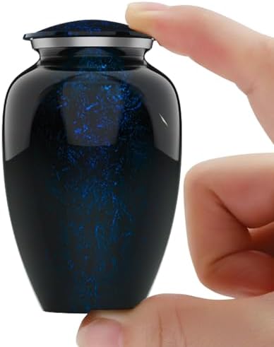 Modern Memorial Franklin Purple Granite Cremation Urn - 3 lb Decorative Keepsake for Human and Pet Ashes