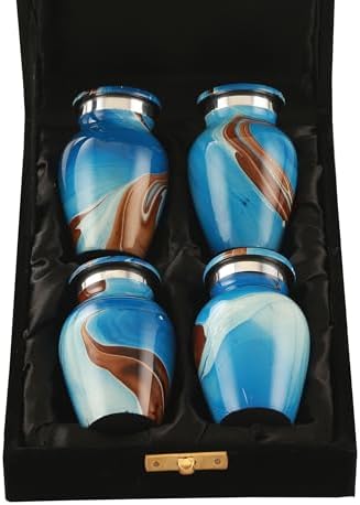 Ocean Tides Keepsake Urns Set of 4 Blue Design 5